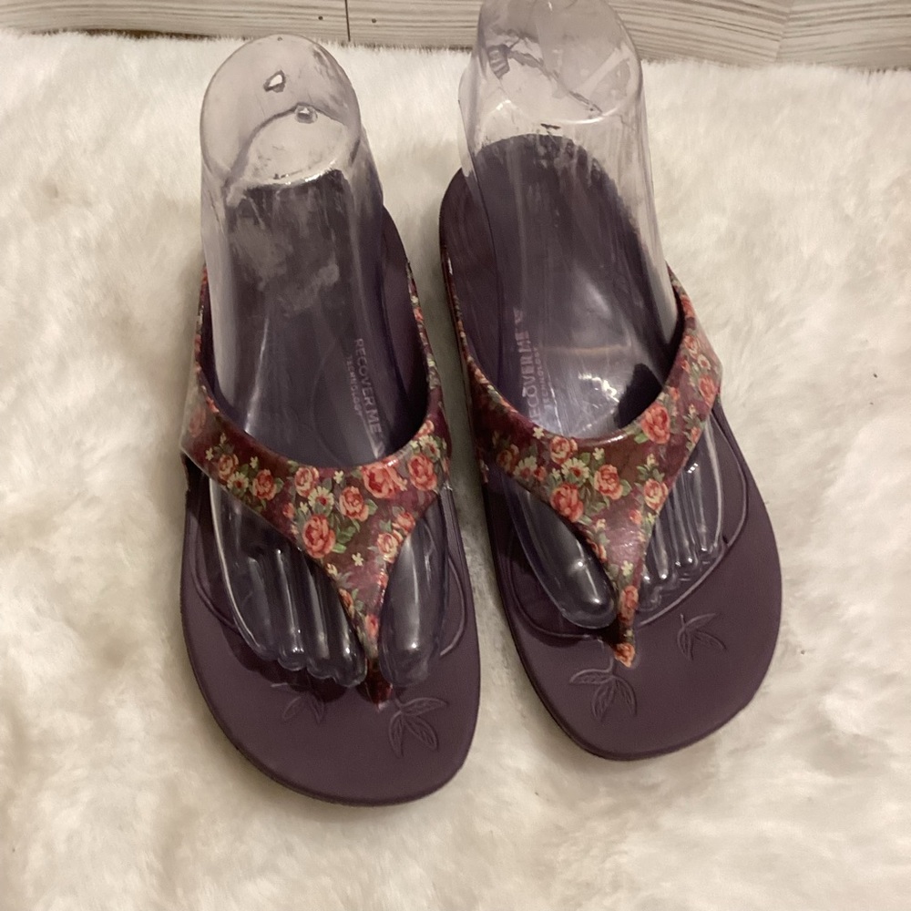 Allegra Ode Garden Recover Me Floral Thong Slip On Sandals Size 37  (7.5)
